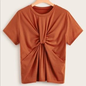 Plus Solid Twist Front Tee